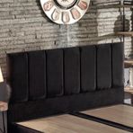 Piano Lite 140 cm Siyah Kumaş Çift Kişilik Yatak Başlığı