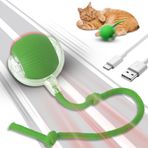 Piashow Magic Ball köpek, etkileşimli köpek oyuncağı, elektrikli kedi oyuncağı, etkileşimli kedi oyuncağı, Chewie Rolling Ball USB ile şarj edilebilir (yeşil)