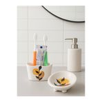 Piatti Naturali 2’li Banyo Seti - Güz Desen Katı Sabunluk & Diş Fırçalık , Süngerlik - El Yapımı Seramik Hediyelik