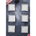 Piatti Naturali 6'Lı Şık Tasarım Handmade Mermer Desen Pasta Tabak Seti Sunum Seti Servis Tabakları Tatlı Tabağı 20Cm
