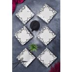 Piatti Naturali 6'lı Special Handmade Mermer Desen Tatlı Tabak Seti Sunum Servis Tabakları Pasta Set 15 cm