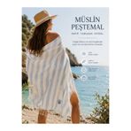 PİAURA Müslin Peştemal Premium Nakış İşlemeli %100 Pamuk Plaj,Havuz, Deniz Peştamal&Havlu