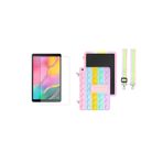 piblue Samsung Galaxy Tab A7 10.4 T500 T505 T507 Uyumlu Popit Standlı Askılı Gökkuşağı+ekran Koruyucu
