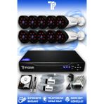 PICAM 10 Kameralı Uzay 10 Dış Kamera Set 2 TB HDD Full HD Gece Görüşlü Güvenlik Kamerası Sistemi