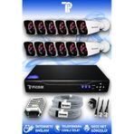 PICAM 12 Kameralı Kare 12 Dış Kamera Set HDD'siz Full HD Gece Görüşlü Güvenlik Kamerası Sistemi