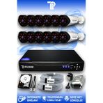 PICAM 12 Kameralı Uzay 12 Dış Kamera Set 320 GB HDD Full HD Gece Görüşlü Güvenlik Kamerası Sistemi