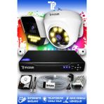Picam 2 Kameralı Süper 1 İç Kamera Set 320 GB 5 MP Full HD Renkli Gece Görüşlü Güvenlik Kamerası Sistemi
