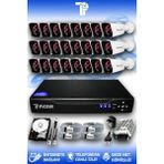 PICAM 24 Kameralı Kare 24 Dış Kamera Set 2 TB HDD Full HD Gece Görüşlü Güvenlik Kamerası Sistemi