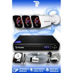 PICAM 3 Kameralı Kare 3 Dış Kamera Set 100 GB HDD Full HD Gece Görüşlü Güvenlik Kamerası Sistemi