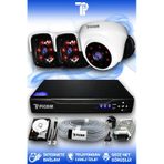PICAM 3 Kameralı Panda 1 İç Kamera Set 1 TB HDD Full HD Gece Görüşlü Güvenlik Kamerası Sistemi