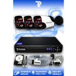 PICAM 3 Kameralı Panda 3 Dış Kamera Set 320 GB HDD Full HD Gece Görüşlü Güvenlik Kamerası Sistemi