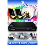 Picam 3 Kameralı Süper 1 İç Kamera Set HDD'siz 5 MP Full HD Renkli Gece Görüşlü Güvenlik Kamerası Sistemi