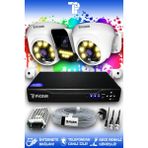 Picam 3 Kameralı Süper 2 İç Kamera Set HDD'siz 5 MP Full HD Renkli Gece Görüşlü Güvenlik Kamerası Sistemi