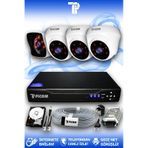 PICAM 4 Kameralı Kare 3 İç Kamera Set 500 GB HDD Full HD Gece Görüşlü Güvenlik Kamerası Sistemi