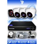 PICAM 4 Kameralı Panda 3 İç Kamera Set 250 GB HDD Full HD Gece Görüşlü Güvenlik Kamerası Sistemi