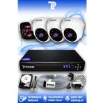PICAM 4 Kameralı Panda 3 İç Kamera Set 500 GB HDD Full HD Gece Görüşlü Güvenlik Kamerası Sistemi