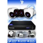 PICAM 4 Kameralı Uzay 2 İç Kamera Set 1 TB HDD Full HD Gece Görüşlü Güvenlik Kamerası Sistemi