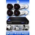 PICAM 4 Kameralı Uzay 4 Dış Kamera Set 320 GB HDD Full HD Gece Görüşlü Güvenlik Kamerası Sistemi