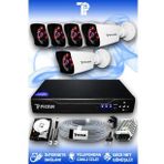 PICAM 5 Kameralı Kare 5 Dış Kamera Set 250 GB HDD Full HD Gece Görüşlü Güvenlik Kamerası Sistemi