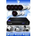 PICAM 5 Kameralı Uzay 5 Dış Kamera Set 2 TB HDD Full HD Gece Görüşlü Güvenlik Kamerası Sistemi