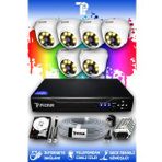 PICAM 6 Kameralı Dome 6 İç Kamera Set 2 TB HDD Full HD Renkli Gece Görüşlü Güvenlik Kamerası Sistemi