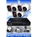 PICAM 6 Kameralı Kare 3 İç Kamera Set 2 TB HDD Full HD Gece Görüşlü Güvenlik Kamerası Sistemi