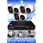 PICAM 6 Kameralı Kare 3 İç Kamera Set 320 GB HDD Full HD Gece Görüşlü Güvenlik Kamerası Sistemi