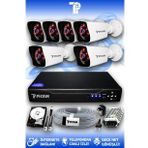 PICAM 6 Kameralı Kare 6 Dış Kamera Set 2 TB HDD Full HD Gece Görüşlü Güvenlik Kamerası Sistemi