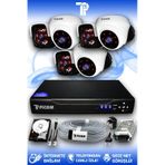 PICAM 6 Kameralı Panda 3 İç Kamera Set 100 GB HDD Full HD Gece Görüşlü Güvenlik Kamerası Sistemi