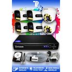 Picam 6 Kameralı Ultra 2 İç Kamera Set 2 TB 5 MP 2K Net Renkli Gece Görüşlü Güvenlik Kamerası Sistemi