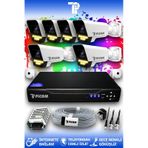 Picam 6 Kameralı Ultra 6 Dış Kamera Set HDD'siz 5 MP 2K Net Renkli Gece Görüşlü Güvenlik Kamerası Sistemi