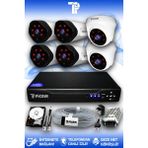 PICAM 6 Kameralı Uzay 2 İç Kamera Set 1 TB HDD Full HD Gece Görüşlü Güvenlik Kamerası Sistemi