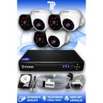 PICAM 6 Kameralı Uzay 3 İç Kamera Set 250 GB HDD Full HD Gece Görüşlü Güvenlik Kamerası Sistemi