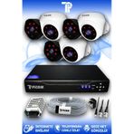 PICAM 6 Kameralı Uzay 3 İç Kamera Set HDD'siz Full HD Gece Görüşlü Güvenlik Kamerası Sistemi