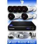 PICAM 6 Kameralı Uzay 6 Dış Kamera Set HDD'siz Full HD Gece Görüşlü Güvenlik Kamerası Sistemi