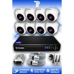 PICAM 8 Kameralı Dome 8 İç Kamera Set HDD'siz Full HD Gece Görüşlü Güvenlik Kamerası Sistemi