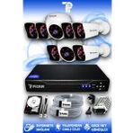 PICAM 8 Kameralı Kare 2 İç Kamera Set 2 TB HDD Full HD Gece Görüşlü Güvenlik Kamerası Sistemi