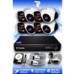 PICAM 8 Kameralı Panda 4 İç Kamera Set 500 GB HDD Full HD Gece Görüşlü Güvenlik Kamerası Sistemi