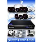 PICAM 8 Kameralı Uzay 2 İç Kamera Set 1 TB HDD Full HD Gece Görüşlü Güvenlik Kamerası Sistemi