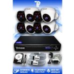 PICAM 8 Kameralı Uzay 4 İç Kamera Set 1 TB HDD Full HD Gece Görüşlü Güvenlik Kamerası Sistemi