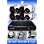 PICAM 8 Kameralı Uzay 4 İç Kamera Set 2 TB HDD Full HD Gece Görüşlü Güvenlik Kamerası Sistemi