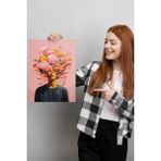 Picasso World Hobby Art Sayılarla Boyama Tuval Hobi Seti Fırça Boya Dahil Sanatsal Kadın Çiçek Temalı - 30x40