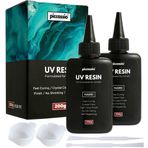 Piccassio UV Reçine 200g - Yükseltilmiş Şeffaf Sert Tip UV Tutkal - UV Işık Kullanarak Hızlı Sertleşen El Sanatları Reçine - Döküm ve Kaplama - Kendin Yap El Sanatları Yapın - Takı, Anahtarlıklar,