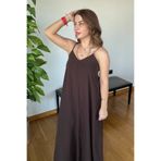 PİCCO #KadınElbise Yeni Sezon Siyah Askılı Bol Kesim Yazlık Şık Uzun Elbise Rahat Düz Model Minimal Tarz