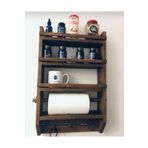 Picco Wood Masif Ahşap Mutfak Tereği,Duvar Rafı,mutfak Dolabı Baharatlık Havluluk Bardaklık Kupalık (32*67*10)