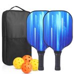 Pickleball Raketi Seti, 2 Raket ve 4 Top ile Taşıma Çantası Dahil, (mavi)