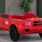 Pickup Ledli Arabalı Yatak, Kırmızı, 100X190