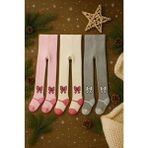 Pico Baby 3'lü Bebek & Çocuk Havlu Fiyonk Desenli Renkli Külotlu Çorap - 0 - 6 Ay - Çok Renkli
