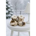 Pico Baby Bebek & Çocuk Kaydırmaz Tabanlı Ev Botu / Panduf / Kışlık Peluş Bot / Dana Desenli - Renkli