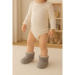Pico Baby Bebek & Çocuk Kaydırmaz Tabanlı Ev Botu / Panduf / Kışlık Peluş Bot Gri Renk